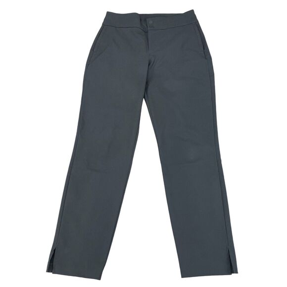 Eddie Bauer Pants Womens Sz 2 Gray Ankle Slit Zipper Pockets Flat Front Outdoor - Picture 1 of 16